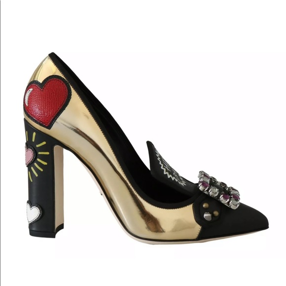 NIB Dolce & Gabbana crystal buckle appliqué heels - Picture 2 of 8